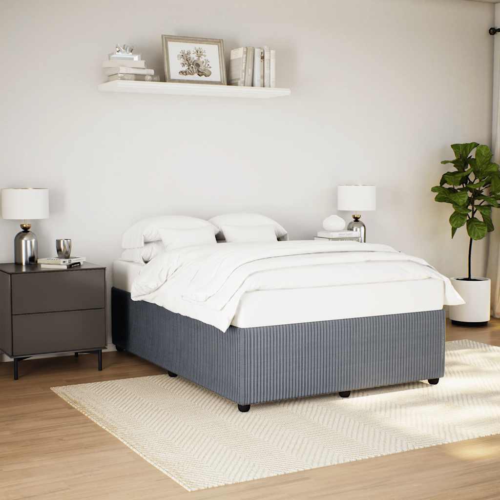 Cadre de lit sans matelas gris foncé 140x190 cm velours - XIOS
