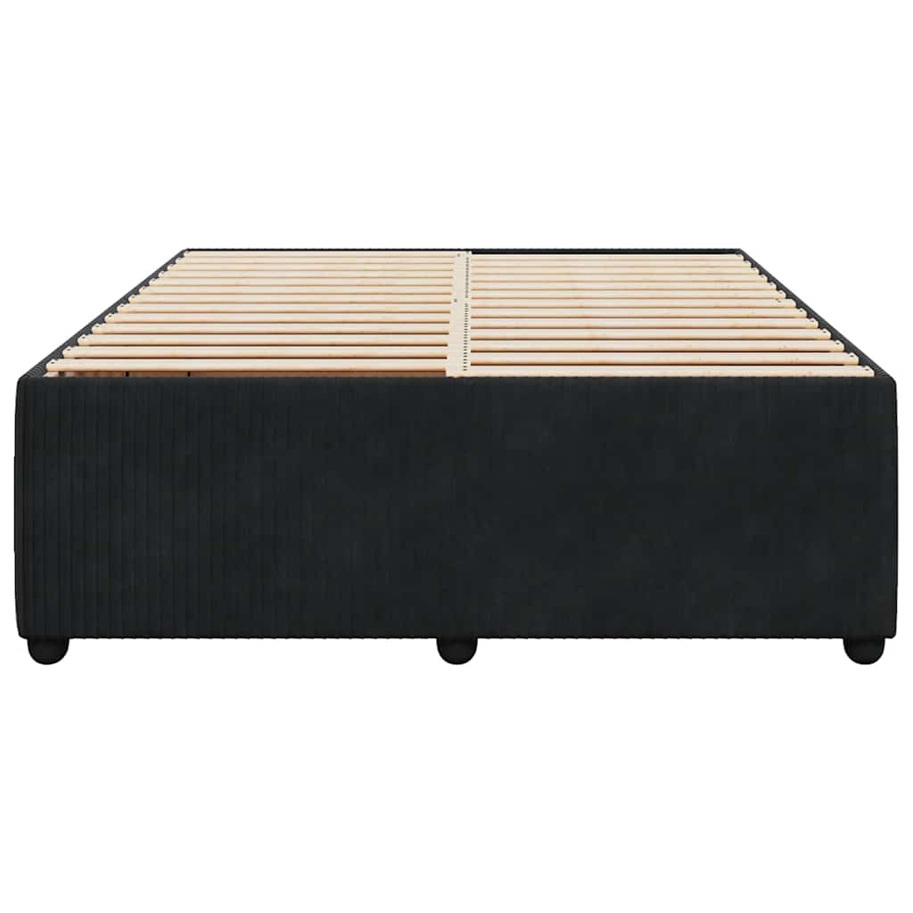 Cadre de lit sans matelas noir 140x190 cm velours - XIOS