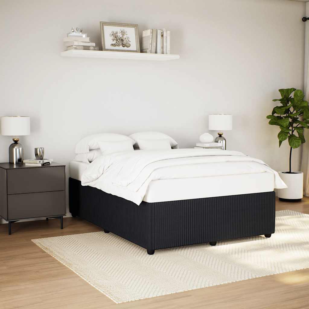 Cadre de lit sans matelas noir 140x190 cm velours - XIOS