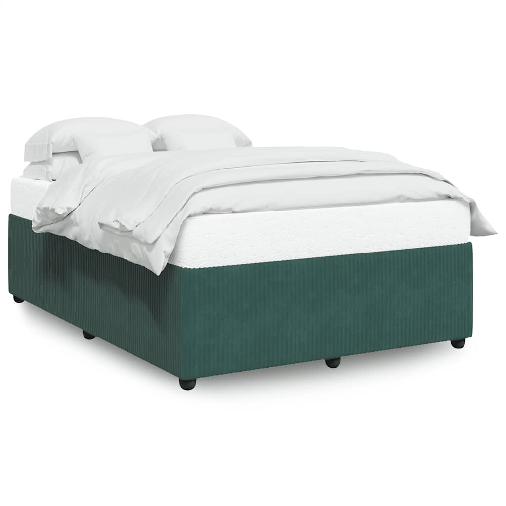 Cadre de lit sans matelas vert foncé 140x190 cm velours - XIOS
