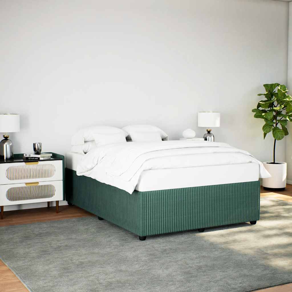 Cadre de lit sans matelas vert foncé 140x190 cm velours - XIOS