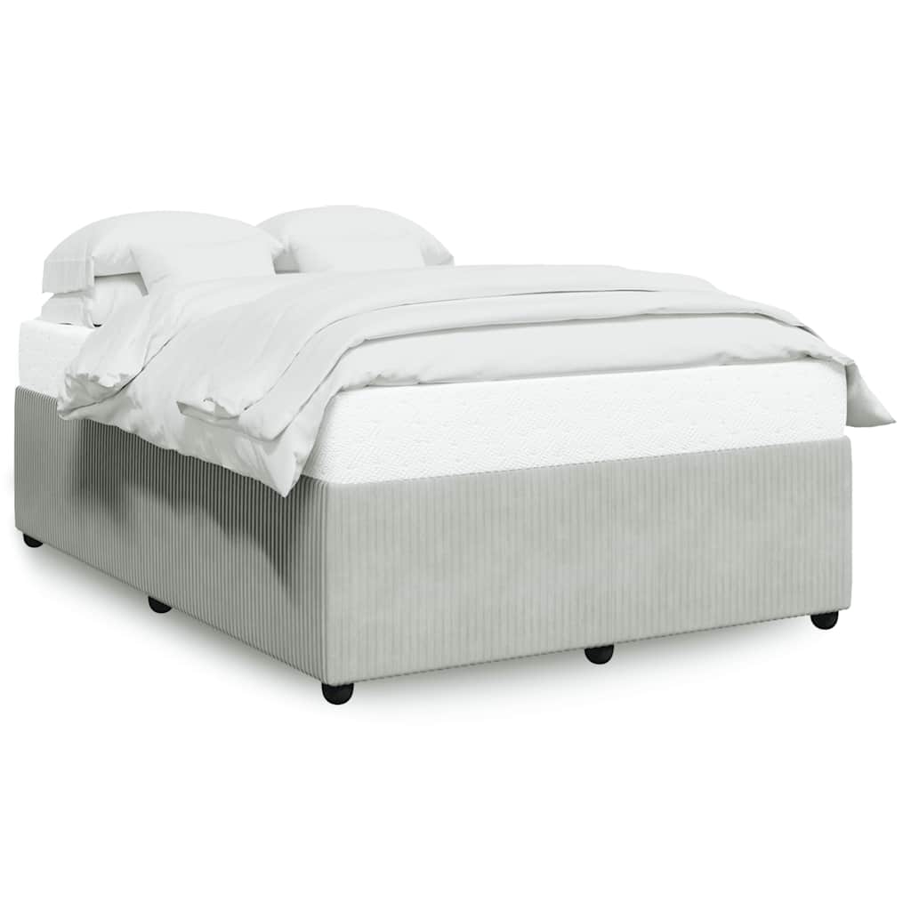 Cadre de lit sans matelas gris clair 140x200 cm velours - XIOS