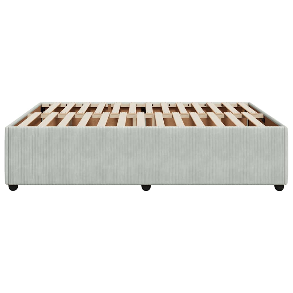 Cadre de lit sans matelas gris clair 140x200 cm velours - XIOS