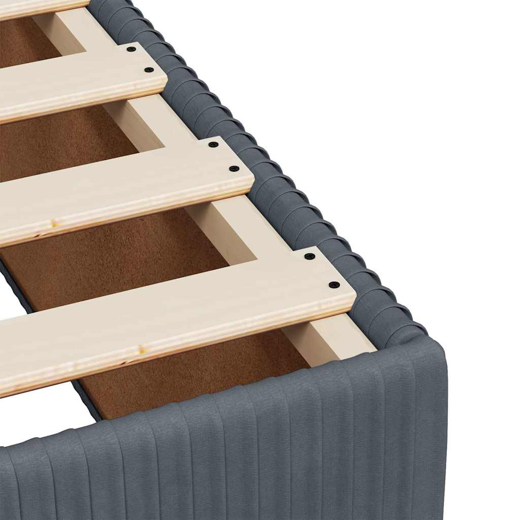 Cadre de lit sans matelas gris foncé 140x200 cm velours - XIOS