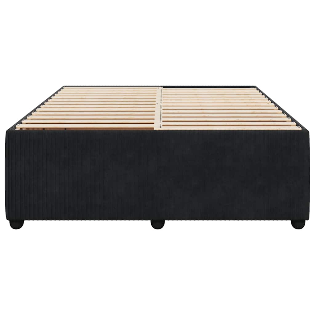 Cadre de lit sans matelas noir 140x200 cm velours - XIOS