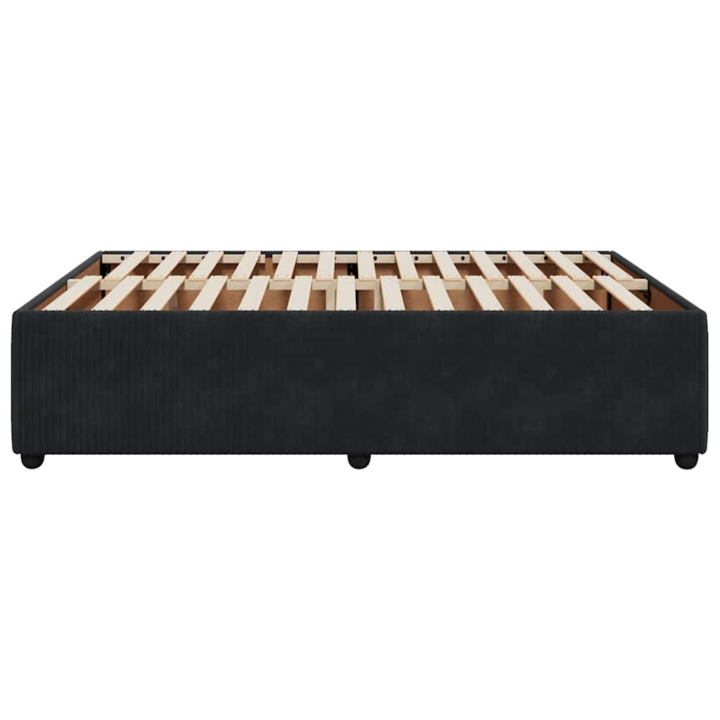 Cadre de lit sans matelas noir 140x200 cm velours - XIOS