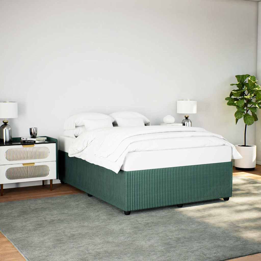 Cadre de lit sans matelas vert foncé 140x200 cm velours - XIOS