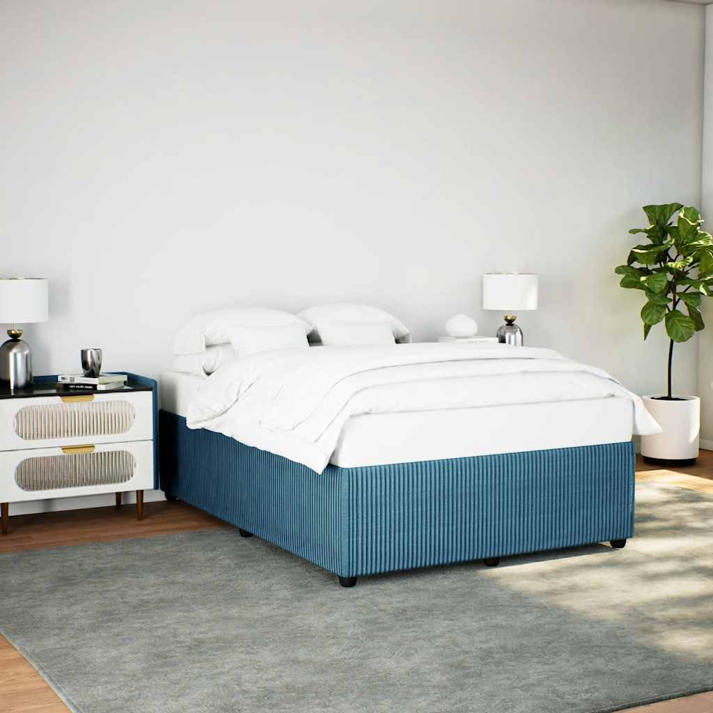 Cadre de lit sans matelas bleu 140x200 cm velours - XIOS