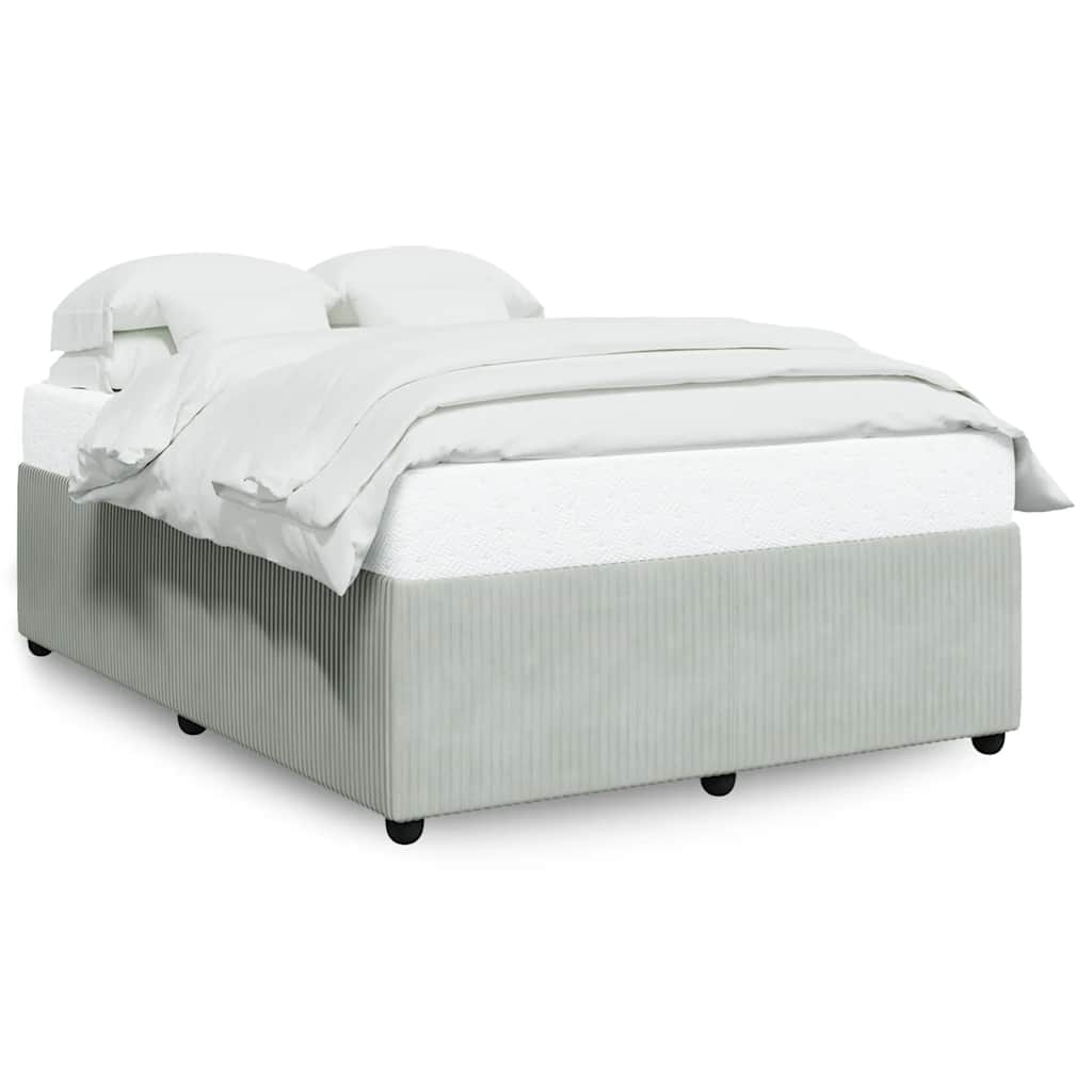 Cadre de lit sans matelas gris clair 160x200 cm velours - XIOS