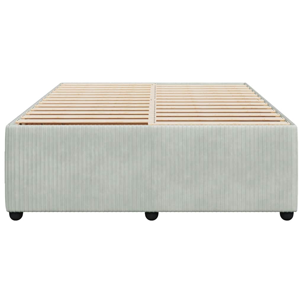 Cadre de lit sans matelas gris clair 160x200 cm velours - XIOS
