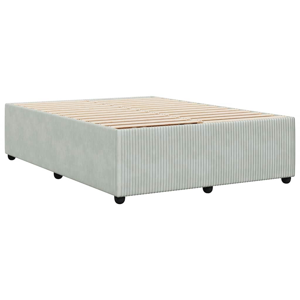 Cadre de lit sans matelas gris clair 160x200 cm velours - XIOS