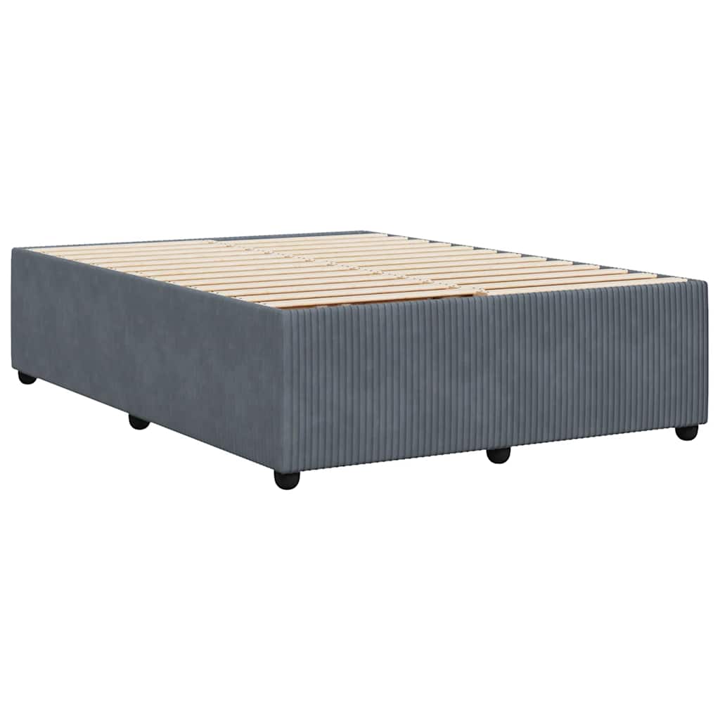 Cadre de lit sans matelas gris foncé 160x200 cm velours - XIOS