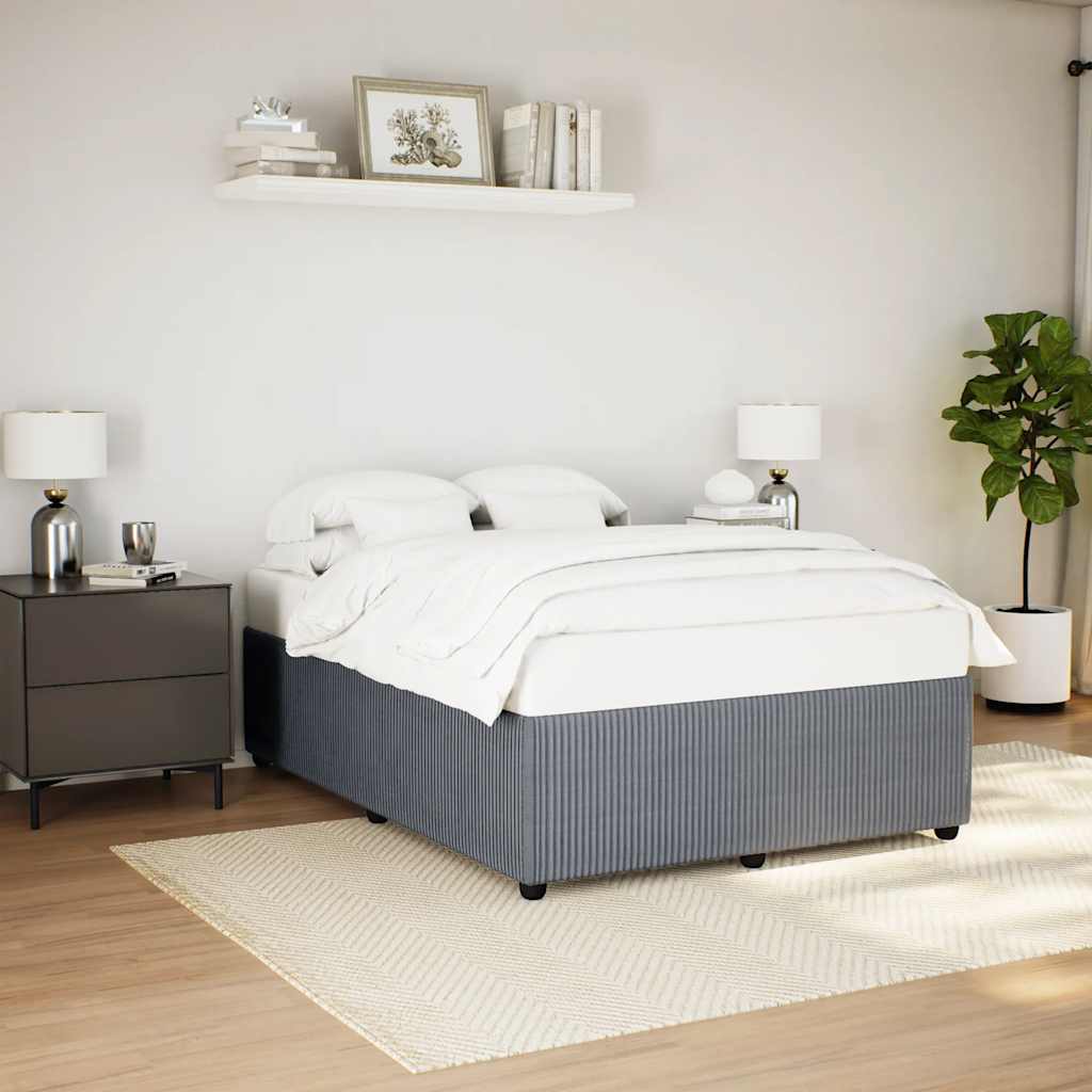 Cadre de lit sans matelas gris foncé 160x200 cm velours - XIOS