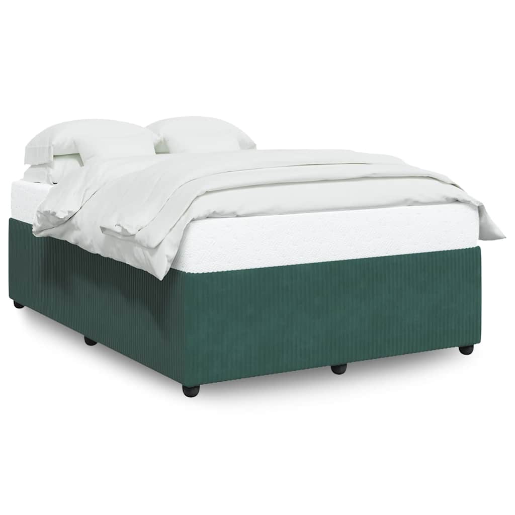 Cadre de lit sans matelas vert foncé 160x200 cm velours - XIOS