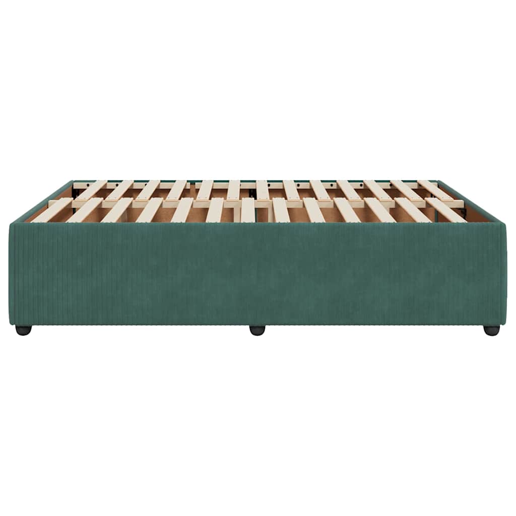 Cadre de lit sans matelas vert foncé 160x200 cm velours - XIOS