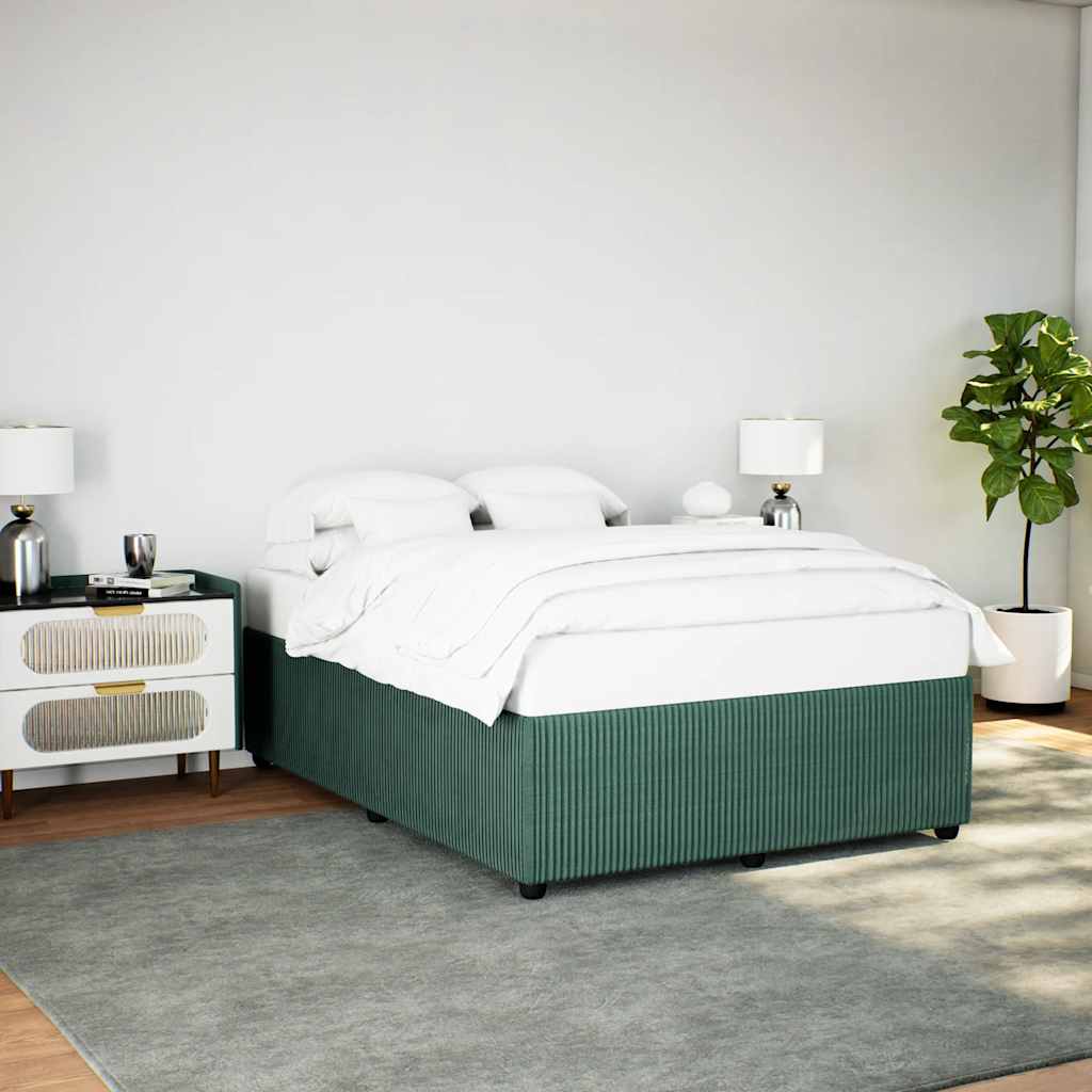 Cadre de lit sans matelas vert foncé 160x200 cm velours - XIOS