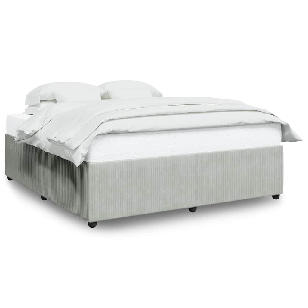 Cadre de lit sans matelas gris clair 180x200 cm velours - XIOS