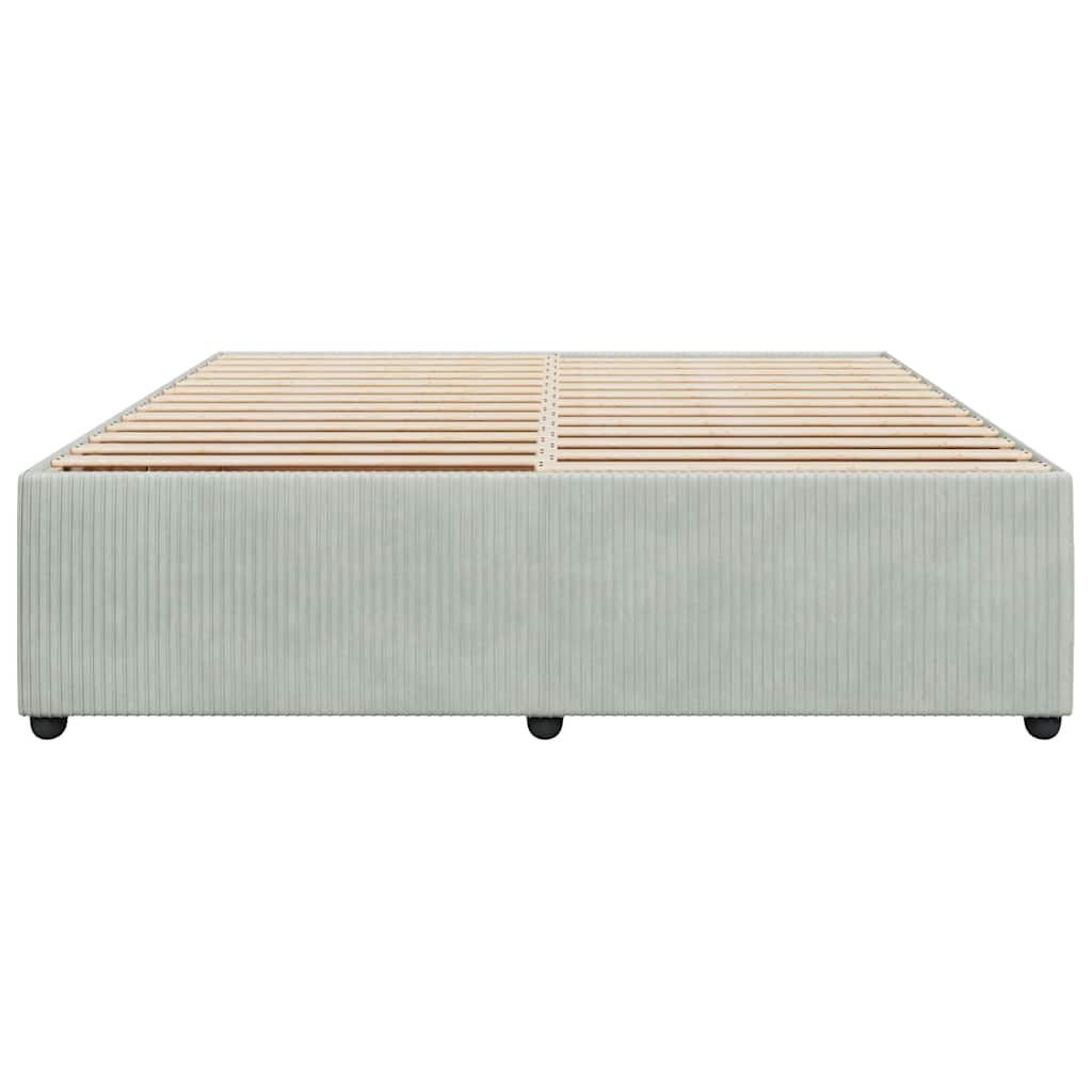 Cadre de lit sans matelas gris clair 180x200 cm velours - XIOS