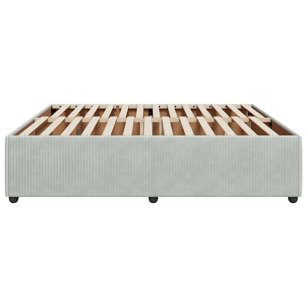 Cadre de lit sans matelas gris clair 180x200 cm velours - XIOS