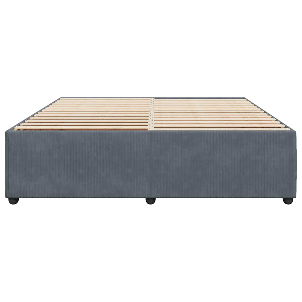 Cadre de lit sans matelas gris foncé 180x200 cm velours - XIOS