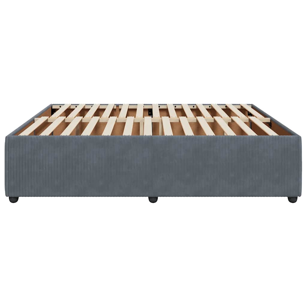 Cadre de lit sans matelas gris foncé 180x200 cm velours - XIOS