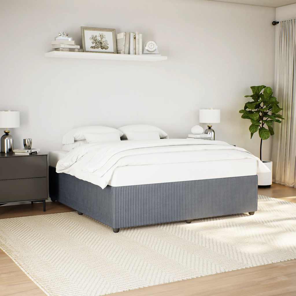 Cadre de lit sans matelas gris foncé 180x200 cm velours - XIOS