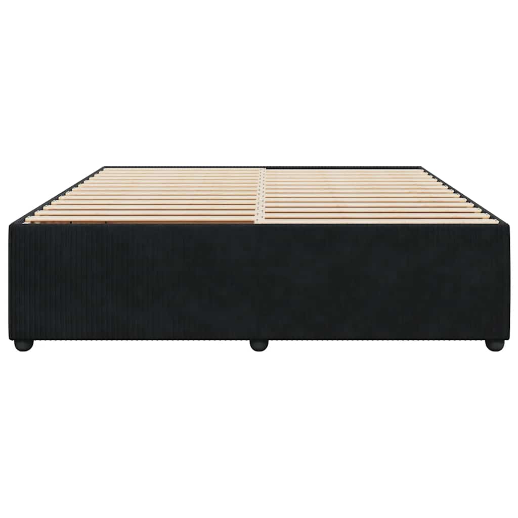 Cadre de lit sans matelas noir 180x200 cm velours - XIOS