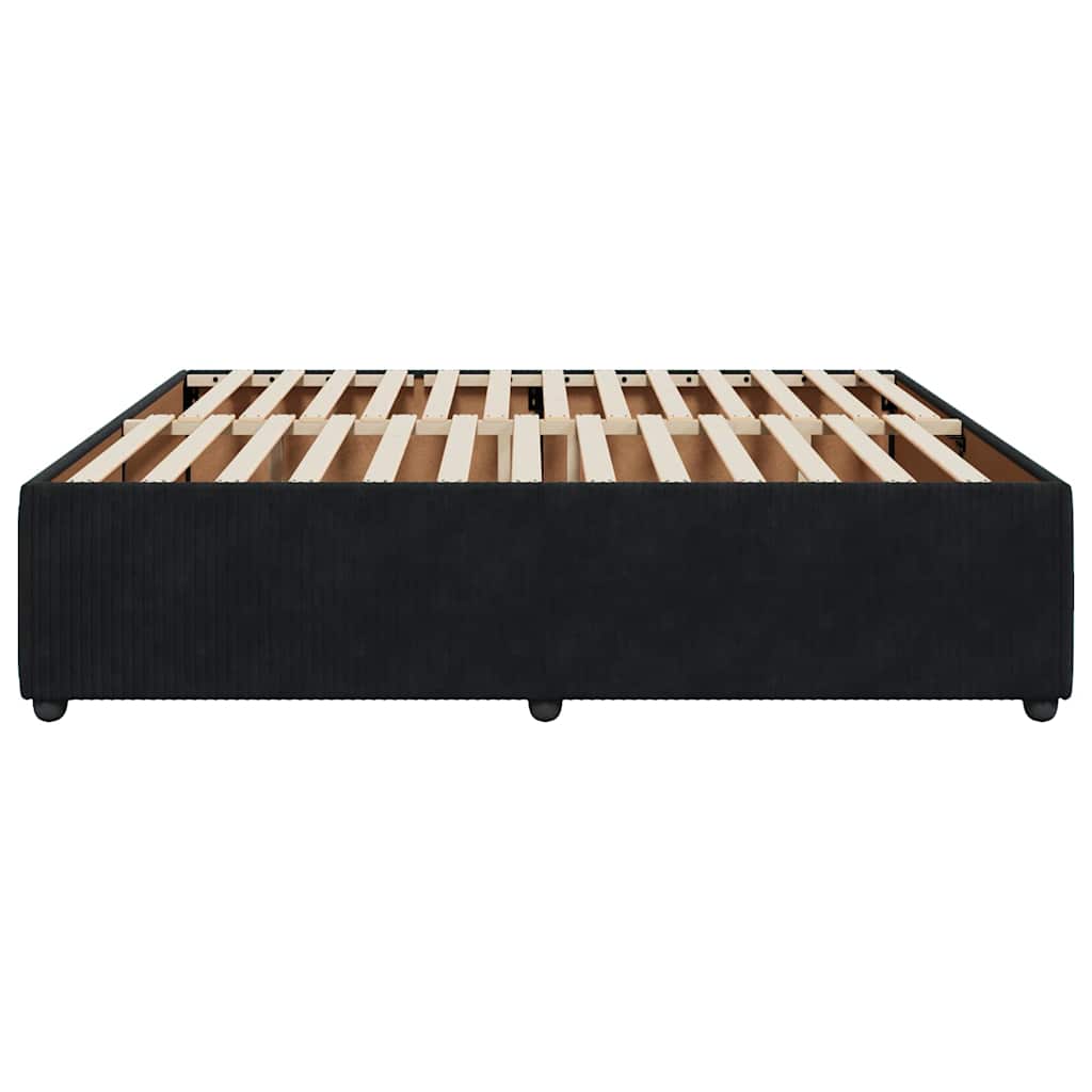 Cadre de lit sans matelas noir 180x200 cm velours - XIOS