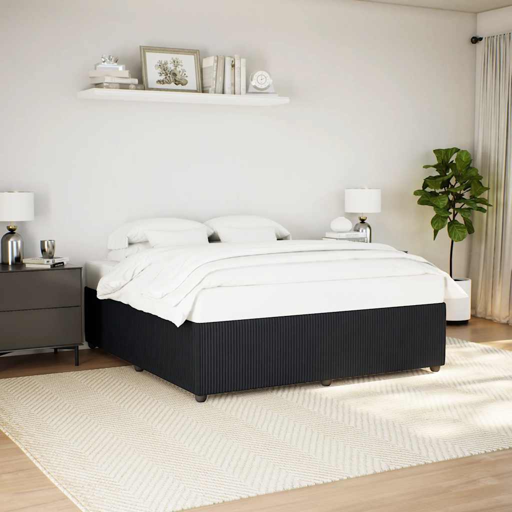 Cadre de lit sans matelas noir 180x200 cm velours - XIOS