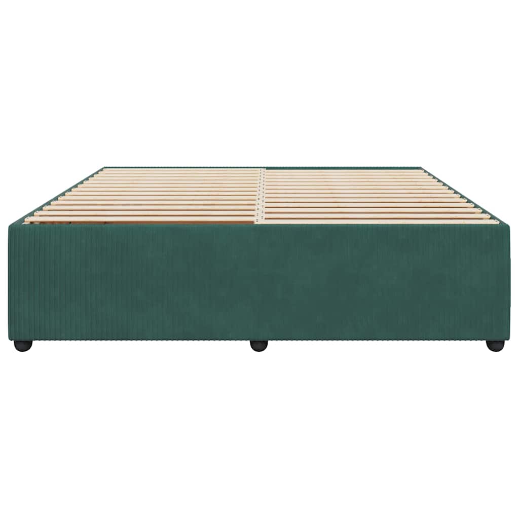 Cadre de lit sans matelas vert foncé 180x200 cm velours - XIOS
