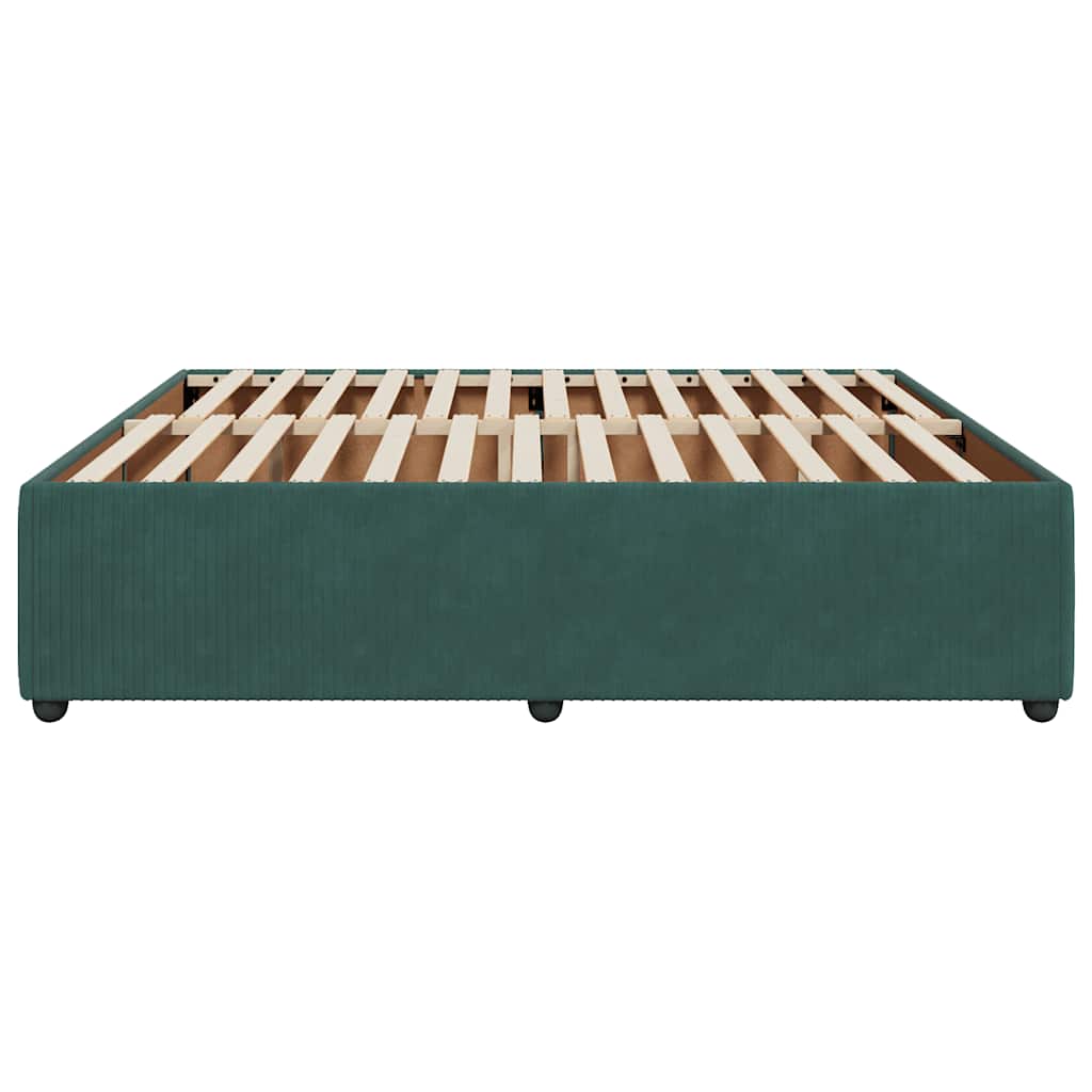 Cadre de lit sans matelas vert foncé 180x200 cm velours - XIOS