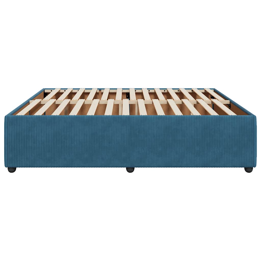 Cadre de lit sans matelas bleu 180x200 cm velours - XIOS