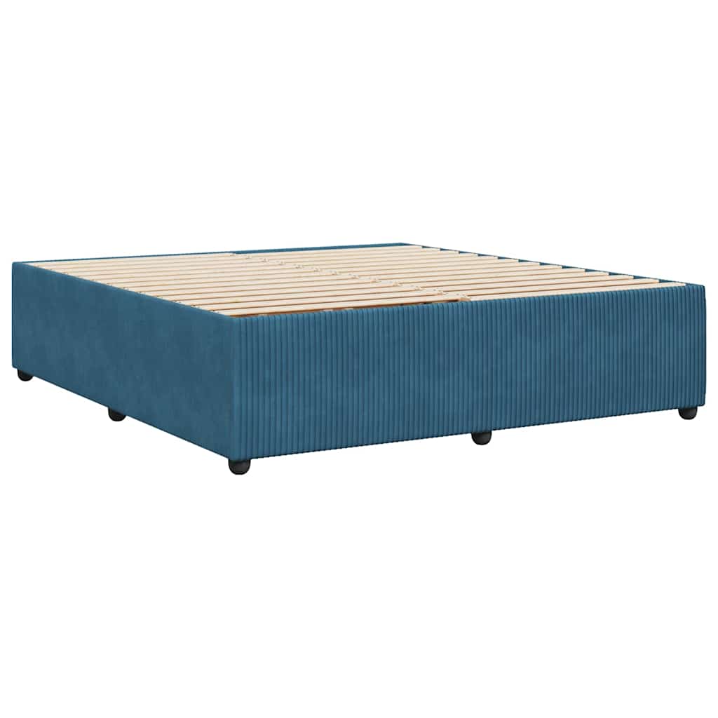 Cadre de lit sans matelas bleu 180x200 cm velours - XIOS