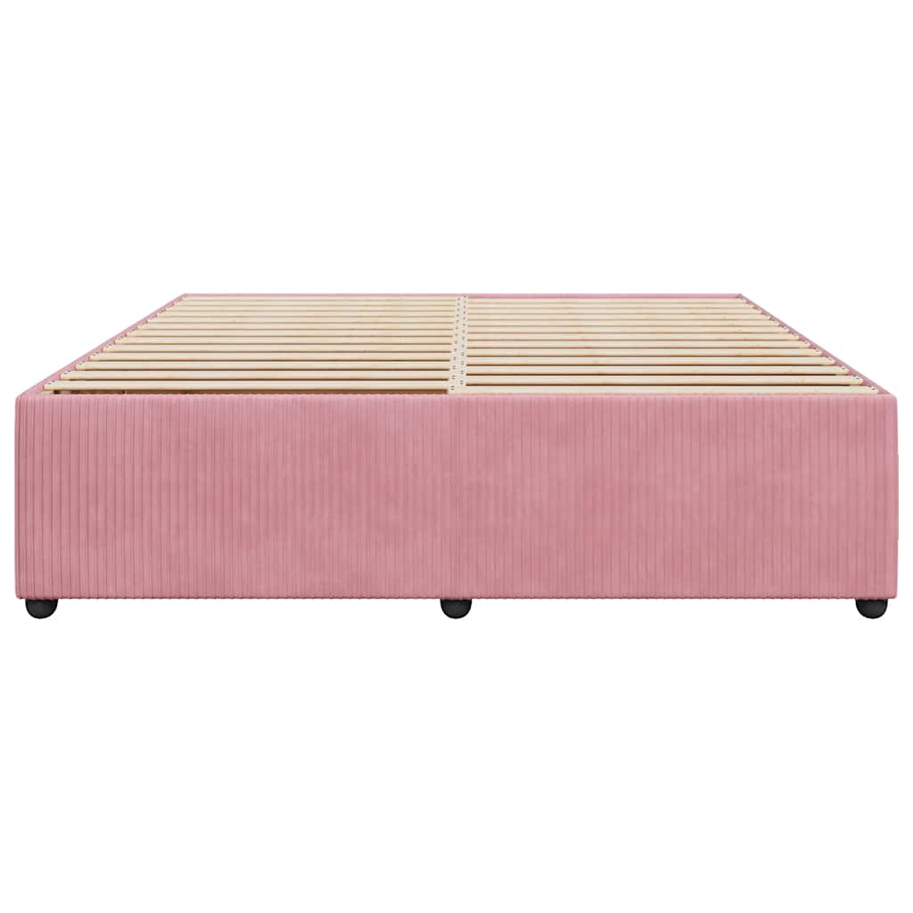 Cadre de lit sans matelas rose 180x200 cm velours - XIOS