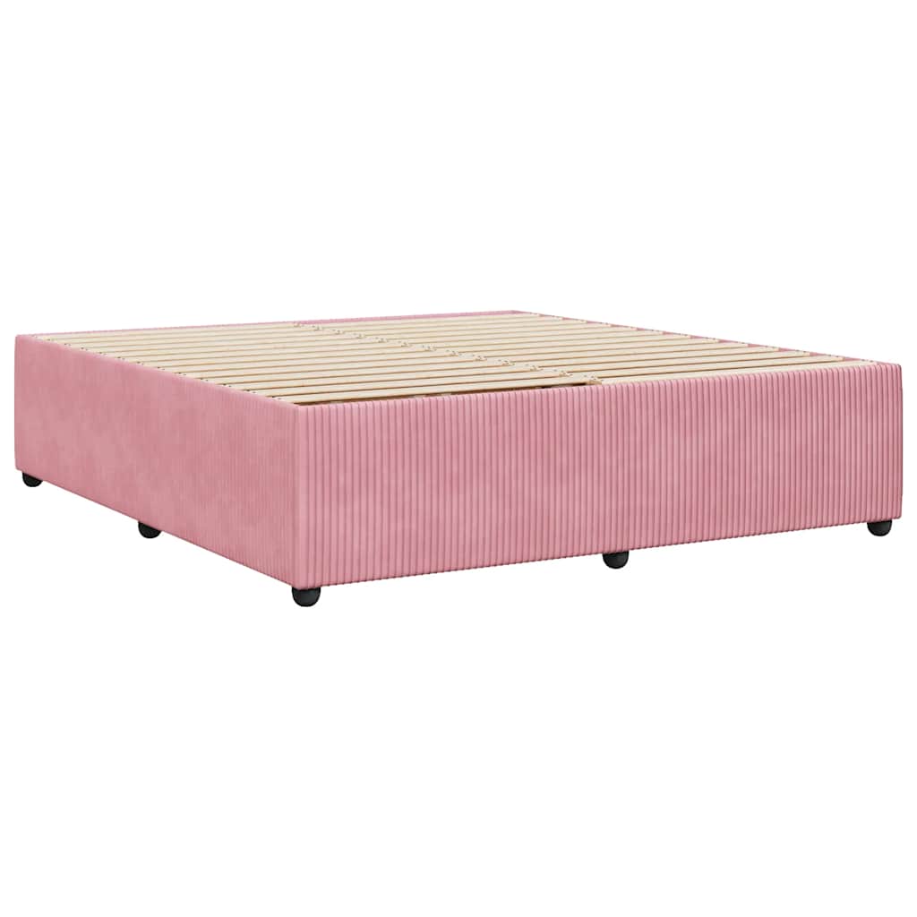 Cadre de lit sans matelas rose 180x200 cm velours - XIOS