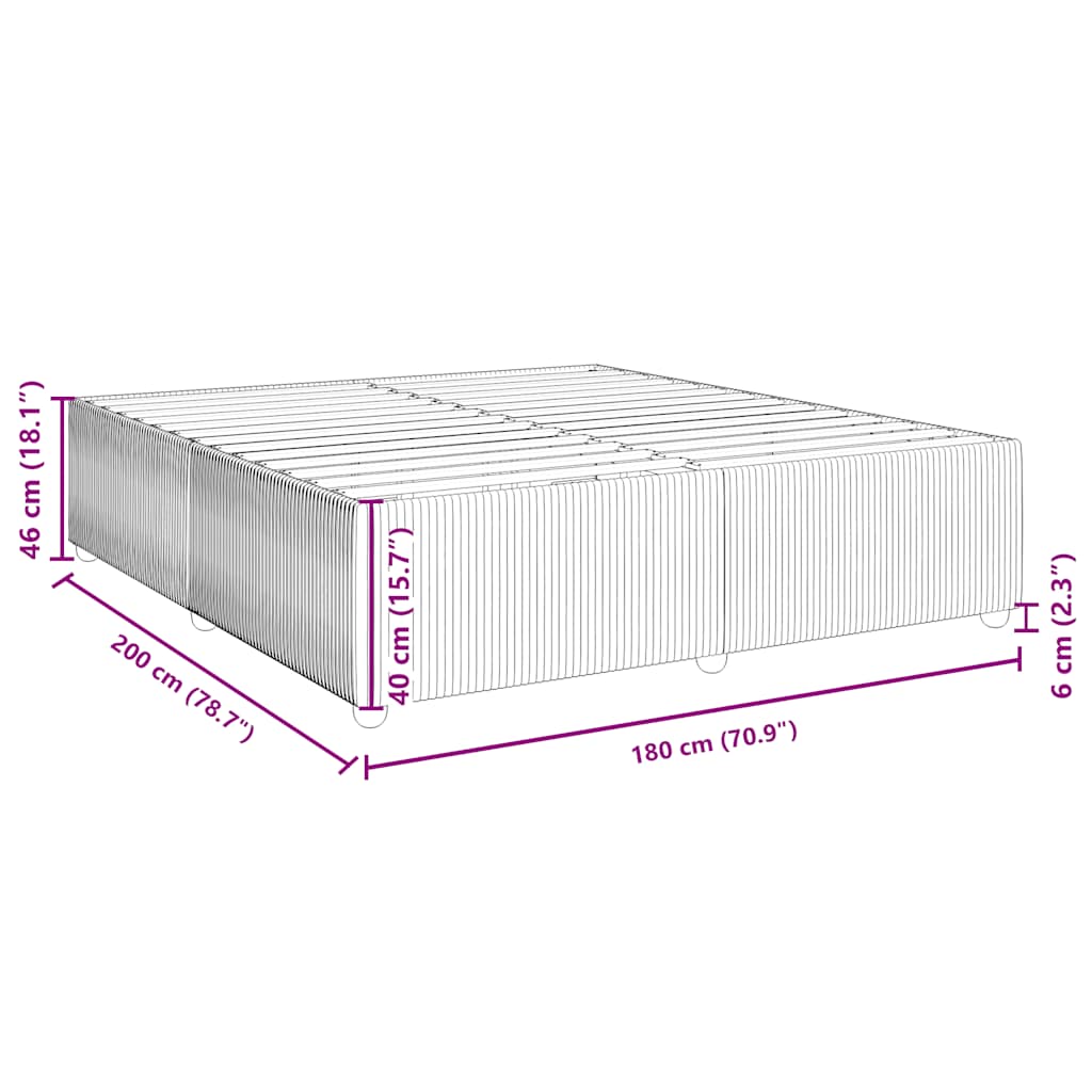 Cadre de lit sans matelas rose 180x200 cm velours - XIOS