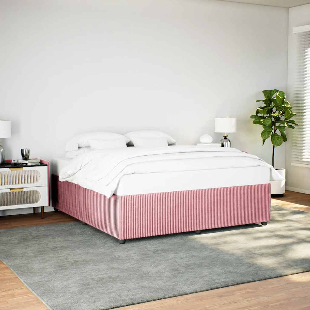 Cadre de lit sans matelas rose 180x200 cm velours - XIOS