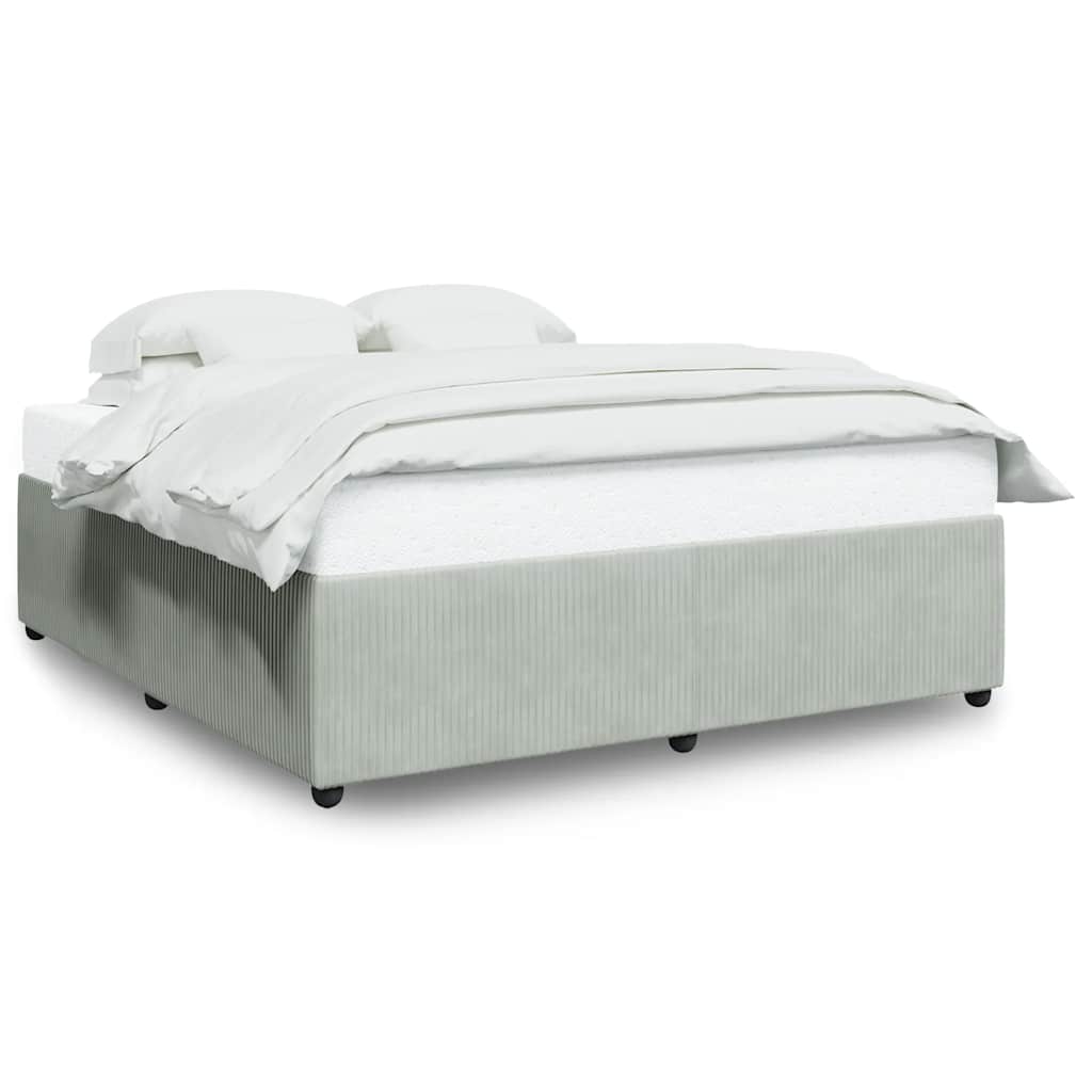 Cadre de lit sans matelas gris clair 200x200 cm velours - XIOS