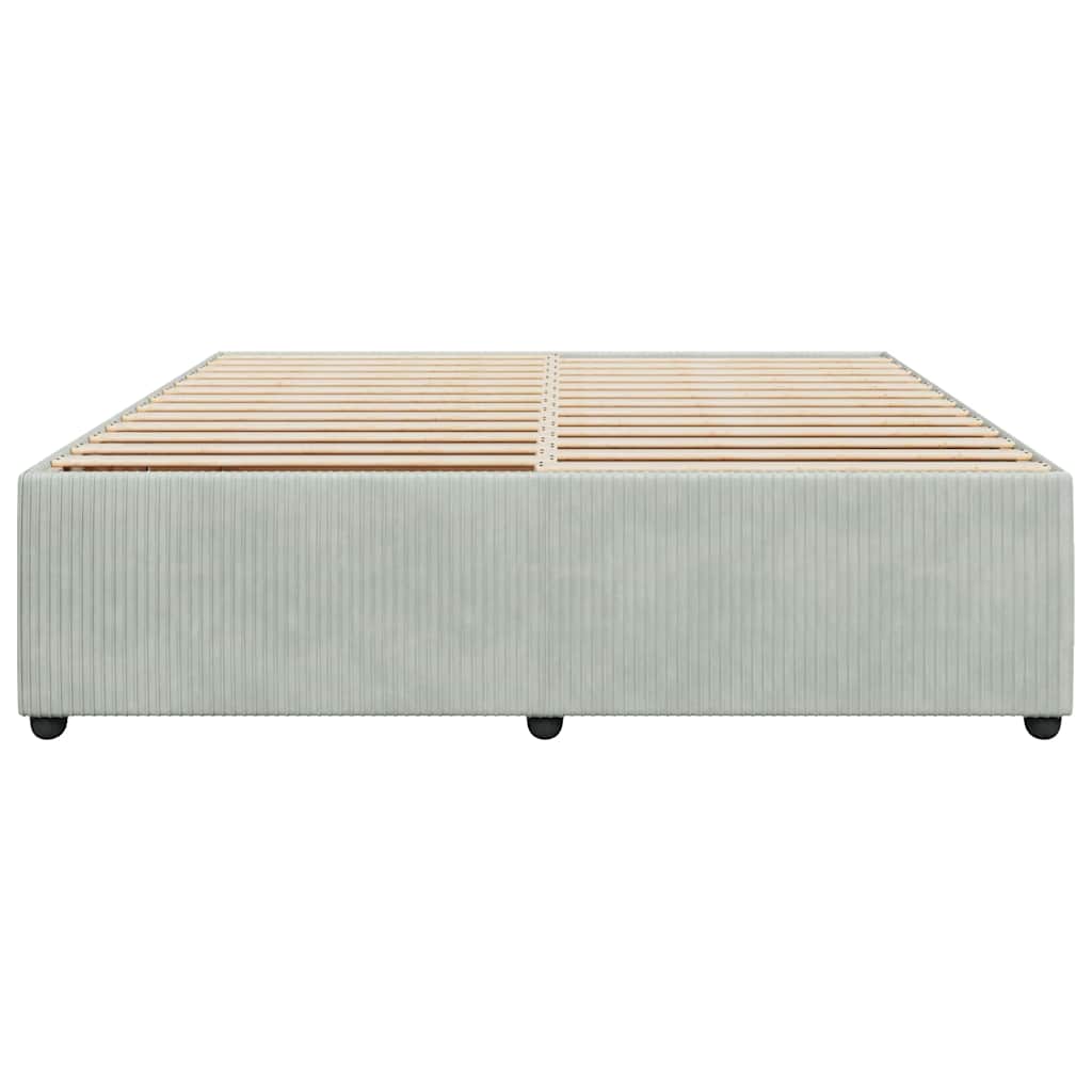 Cadre de lit sans matelas gris clair 200x200 cm velours - XIOS