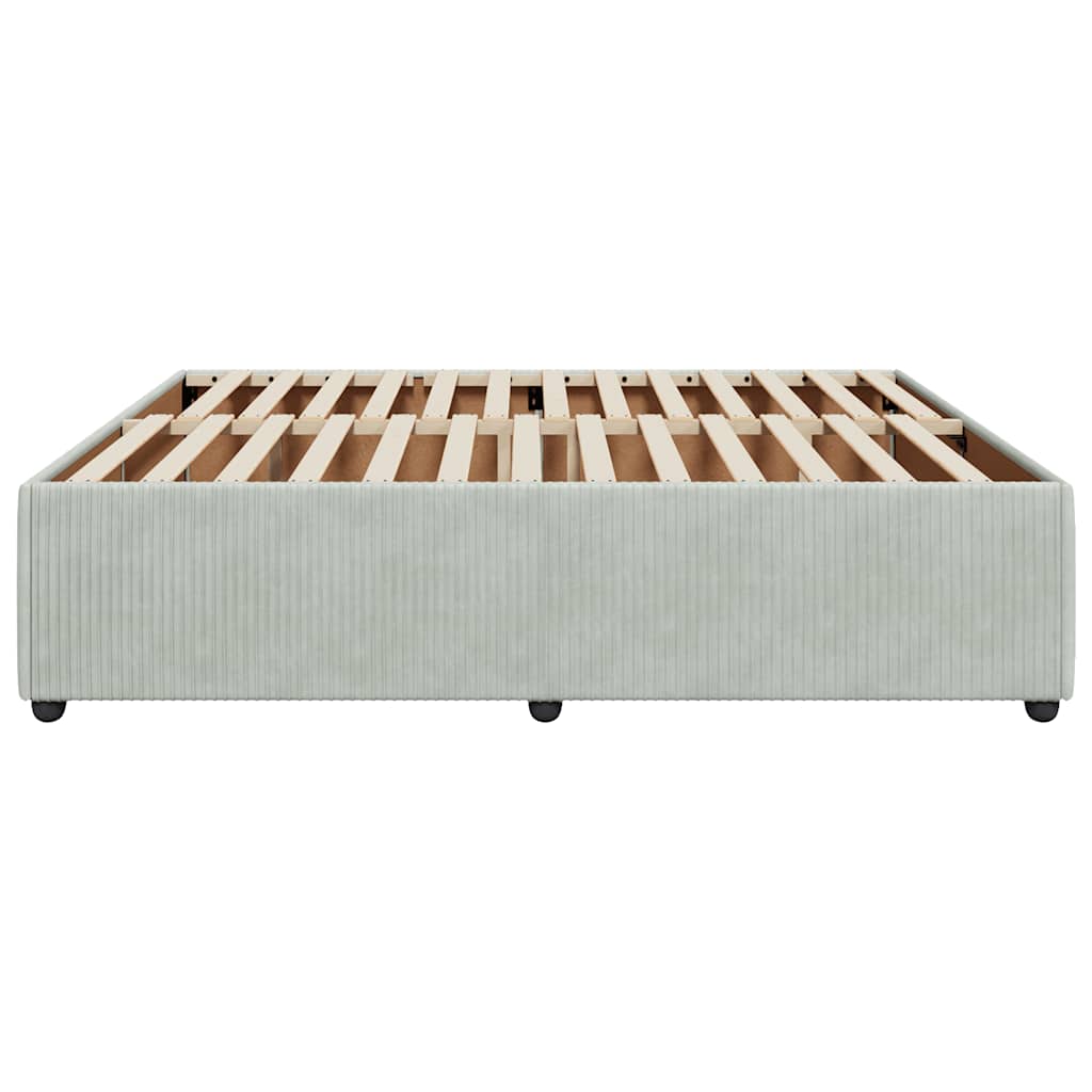 Cadre de lit sans matelas gris clair 200x200 cm velours - XIOS