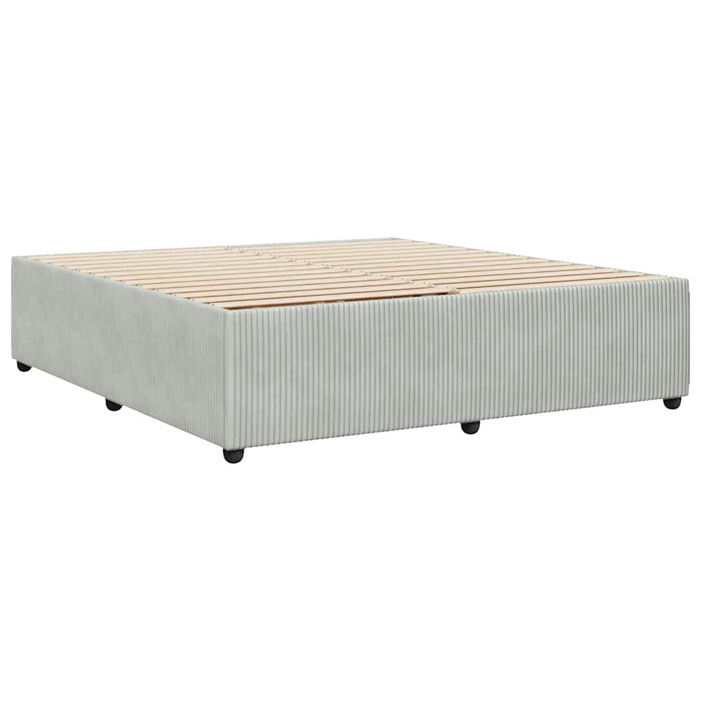 Cadre de lit sans matelas gris clair 200x200 cm velours - XIOS