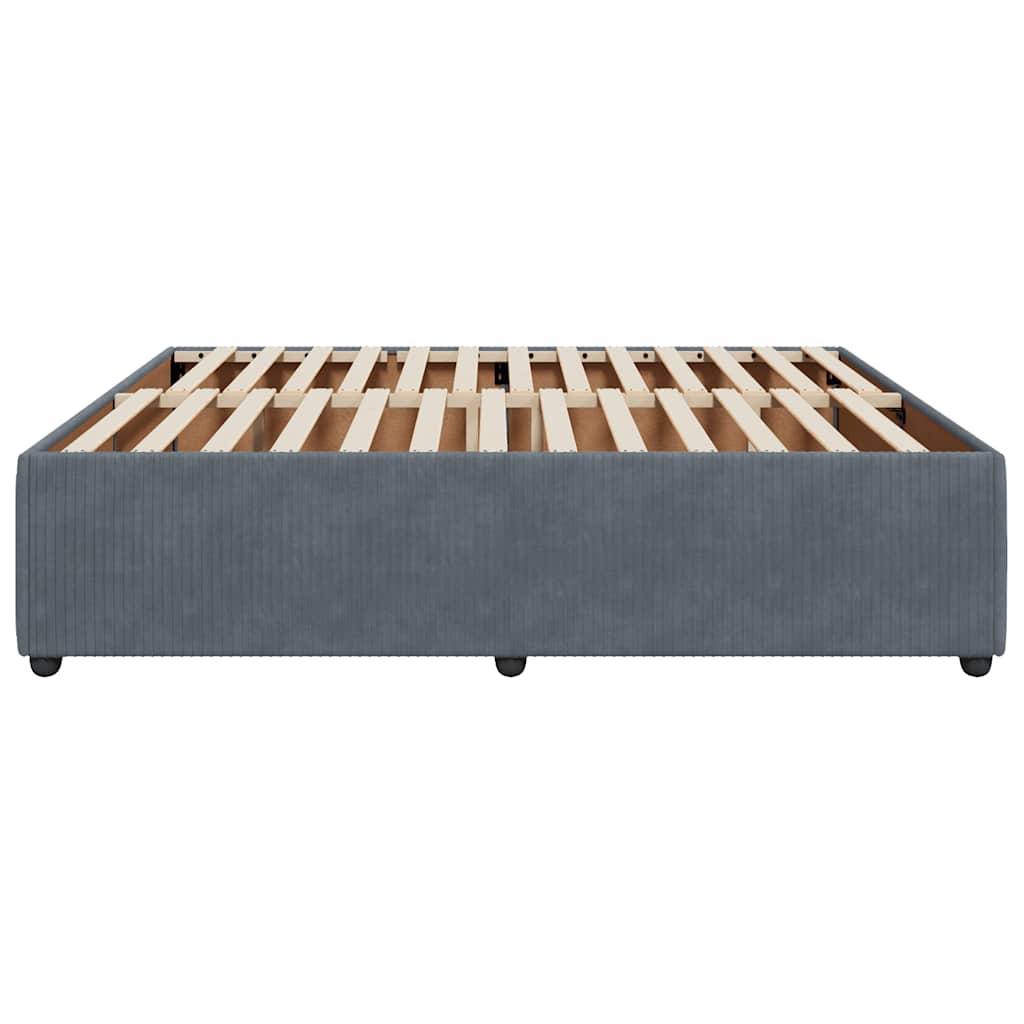 Cadre de lit sans matelas gris foncé 200x200 cm velours - XIOS