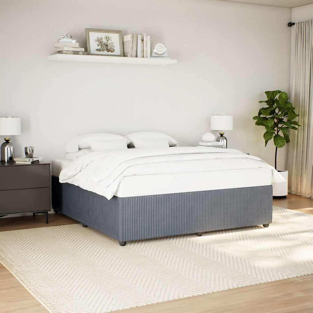 Cadre de lit sans matelas gris foncé 200x200 cm velours - XIOS