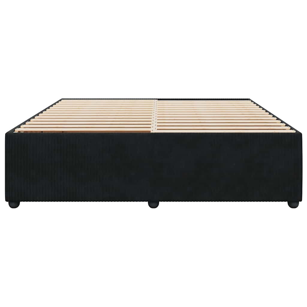 Cadre de lit sans matelas noir 200x200 cm velours - XIOS