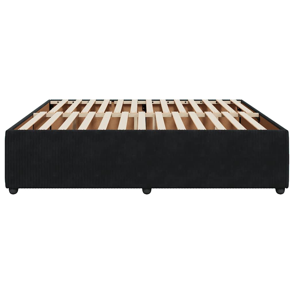 Cadre de lit sans matelas noir 200x200 cm velours - XIOS