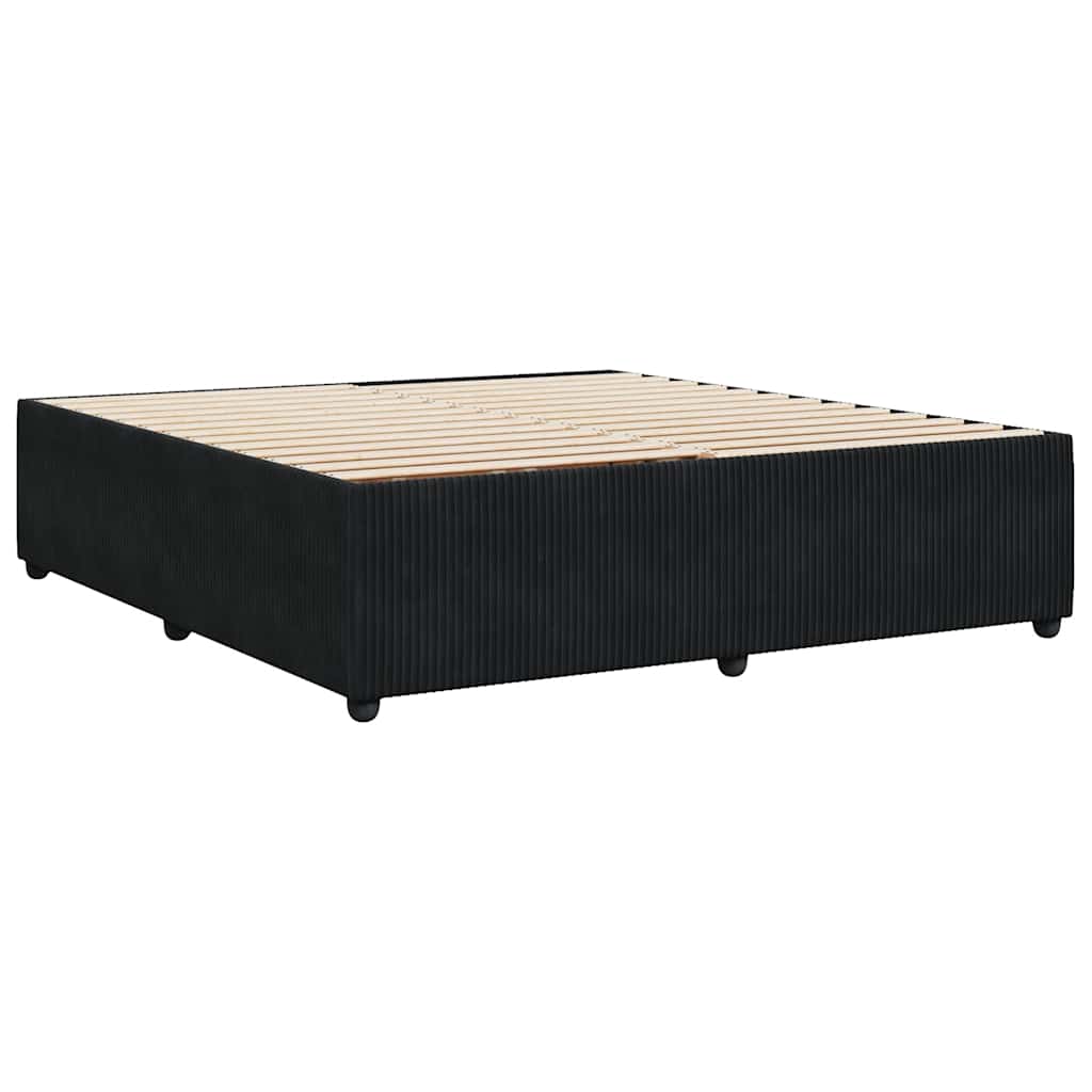Cadre de lit sans matelas noir 200x200 cm velours - XIOS