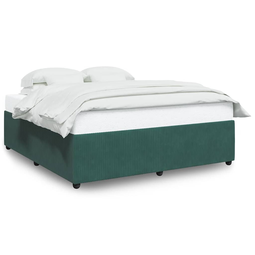 Cadre de lit sans matelas vert foncé 200x200 cm velours - XIOS