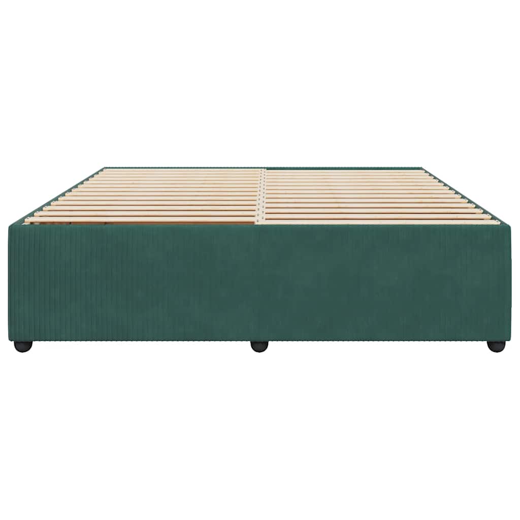 Cadre de lit sans matelas vert foncé 200x200 cm velours - XIOS