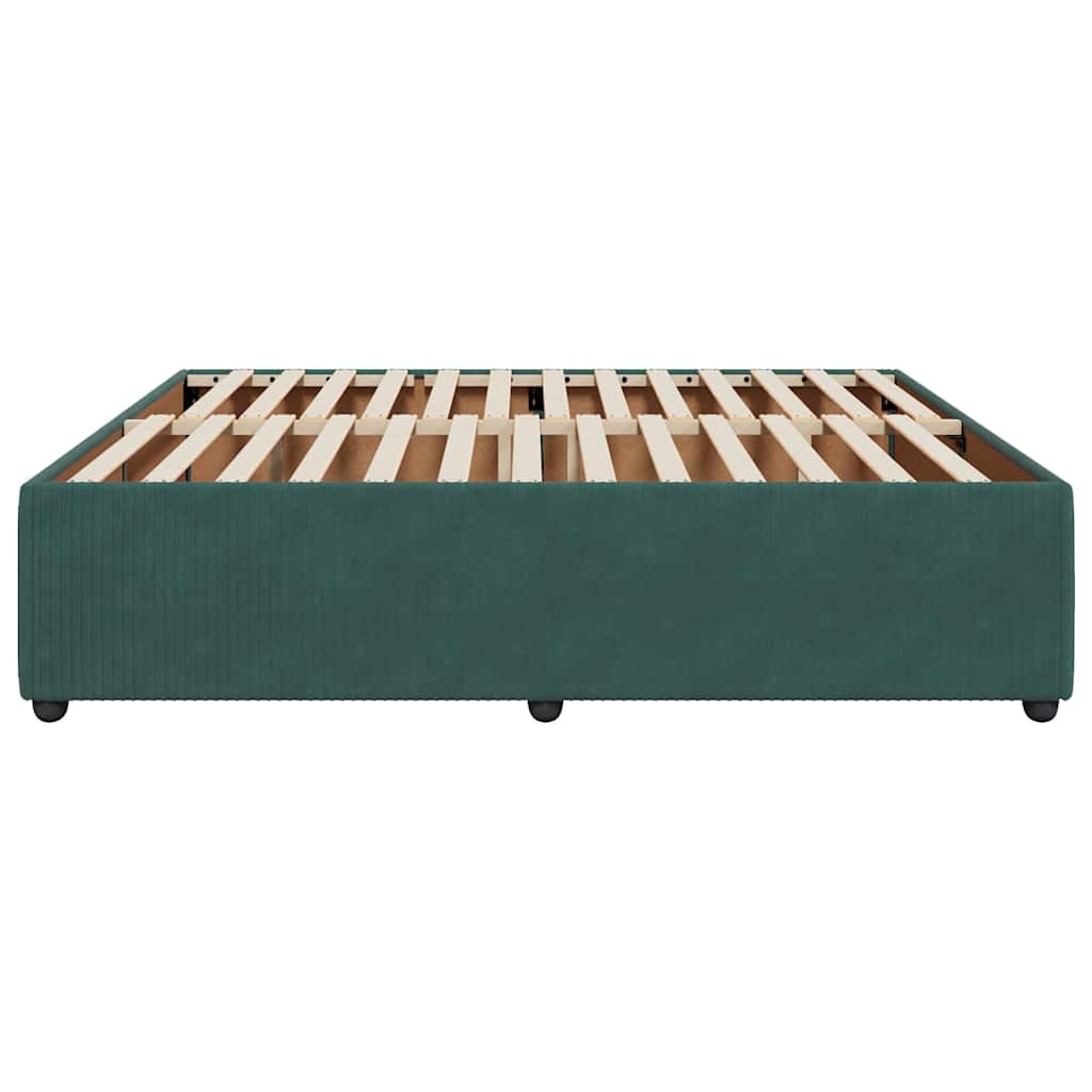 Cadre de lit sans matelas vert foncé 200x200 cm velours - XIOS