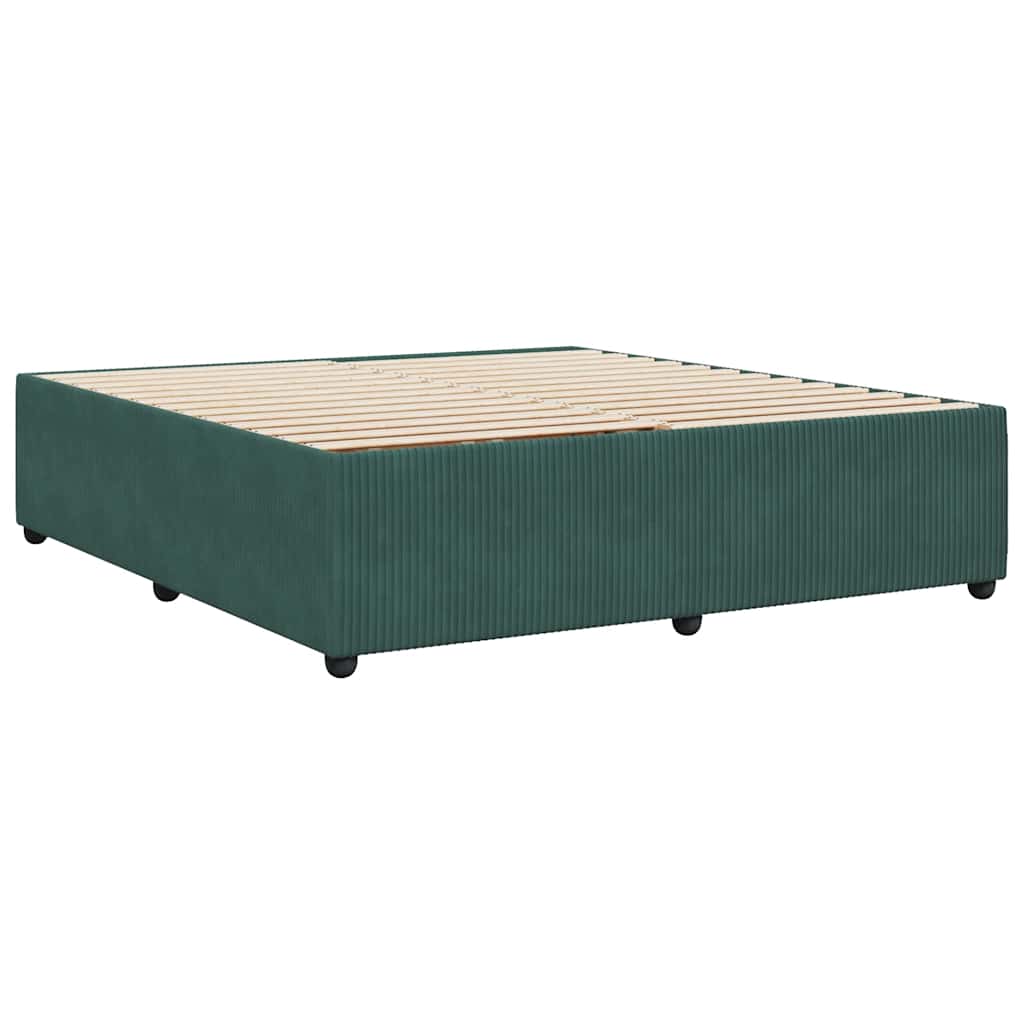 Cadre de lit sans matelas vert foncé 200x200 cm velours - XIOS